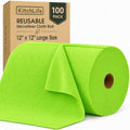Microfiber Cleaning Cloth Roll, 100 Pack 12 x 12 Inch Tear Away Reusable Paper by OverDoorHooksKitchenSupplies
