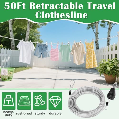 Windspeed Retractable Clothesline Outdoor Heavy Duty Travel Clothesline - Image 4