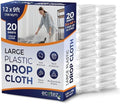 20 Pack 12 x 9 ft Extra Large Plastic Drop Cloth by Ecotez