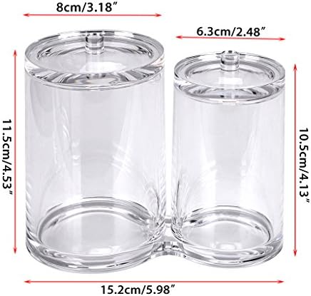 Hipiwe Clear Acrylic Cotton Swab and Ball Holder 2 Slots Q-tip Container - Image 6