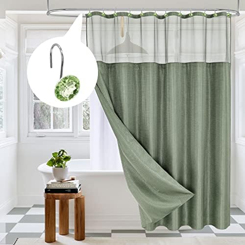 Sage Diamond Crystal Bling Shower Curtain Hooks Rings - Image 2