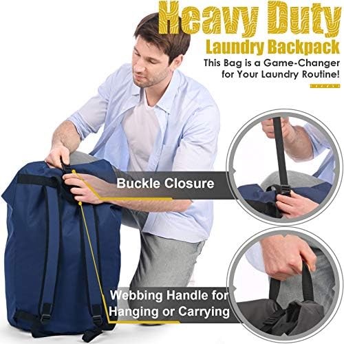 Backpack Laundry Bag, 115L Heavy Duty Extra Large College Laundry Backpack - Image 4