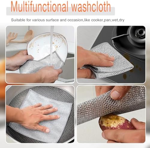 6pcs Double Layer Multifunctional Non-Scratch Wire Dishcloth, Counters and - Image 7