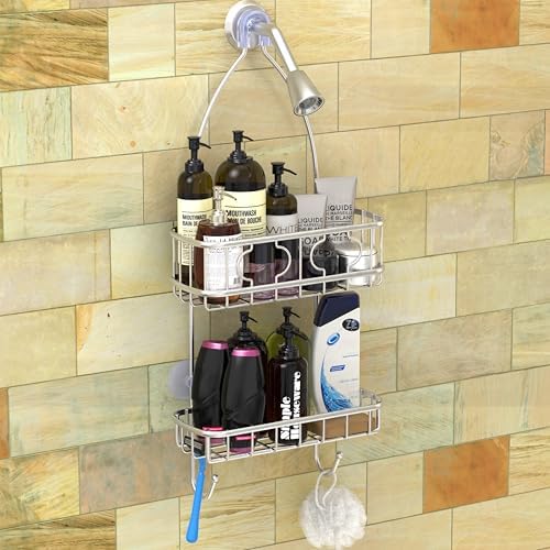 Simple Houseware Stainless Steel Hanging Shower Head Caddy Organizer - Image 5