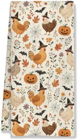 Halloween Farmhouse Chicken Rooster Kitchen Hand Towels 16x24 Inch by HUGANE