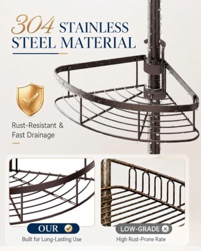 SEIRIONE Rustproof Shower Corner Caddy Organizer - Image 5