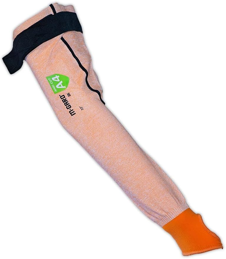 MAGID M-GARD DX Technology ANSI A4 Cut-Resistant Arm Sleeve with Thumb Slot, 12 Pair, 22” Length, Orange