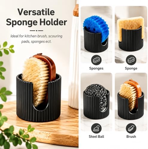 Ceramic Sponge Holder for Kitchen Sink, Quick Dry Sink Caddy Organizer - Image 6