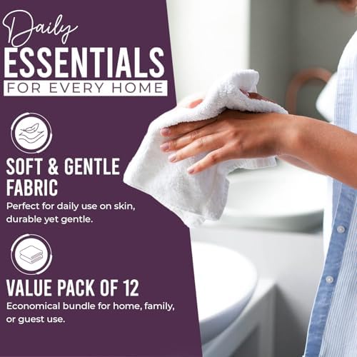 DAN RIVER 12 Pack Cotton Wash Cloths Set - Image 3