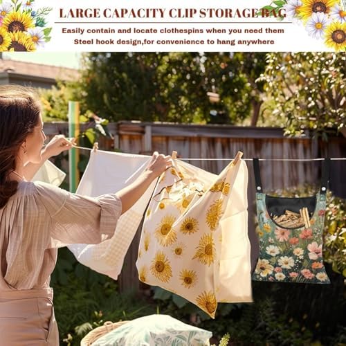 Wild Daisy Waterproof Clothespin Bag - Image 6
