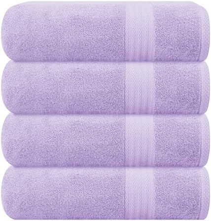 GLAMBURG Premium Cotton 4 Pack Bath Towel Set by GLAMBURG