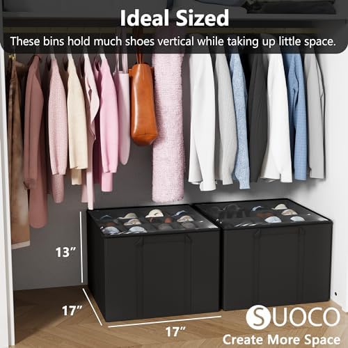 SUOCO 2 Pack Shoe Organizer for Closet, Fits up to 32 Pairs, Small Space Shoe - Image 4