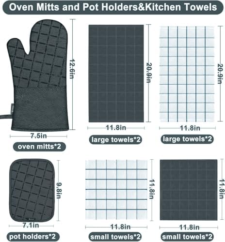 Oven Mitts Pot Holders Sets/Kitchen Towels and Dishcloths, Oven Gloves Kitchen - Image 2