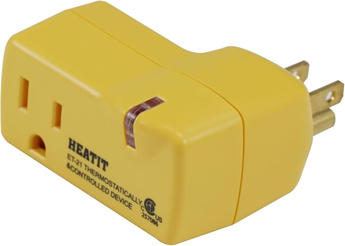 HEATIT ET-21 3-Piece Set Freeze Thermostatically Controlled Outlet On at 38F /Off at 50F
