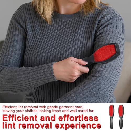 2 Pcs Lint Brushes for Clothes, Dual Sided Remover Lint Brush Reusable Pet Hair - Image 5