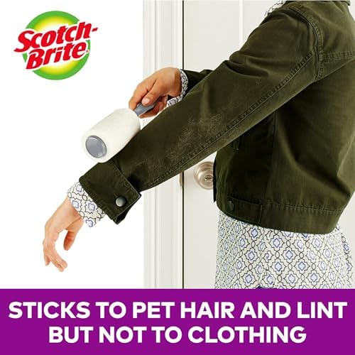 Scotch-Brite Pet Extra Sticky Lint Rollers 4 Rollers 48 Sheets Per Roller 192 - Image 3