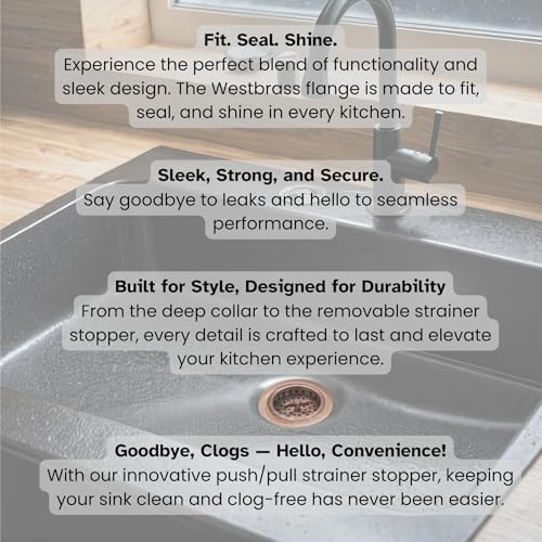 Westbrass A213-11 3-1/2" Wing Nut Twist Style Large Kitchen Sink Basket Strainer - Image 3