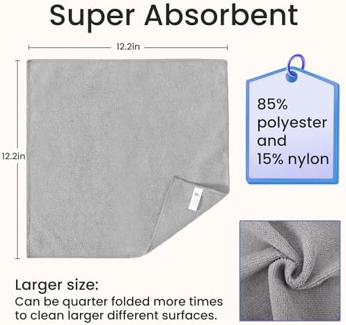 Microfiber Cleaning Cloths-12 Pack, Microfiber Towels - Image 2