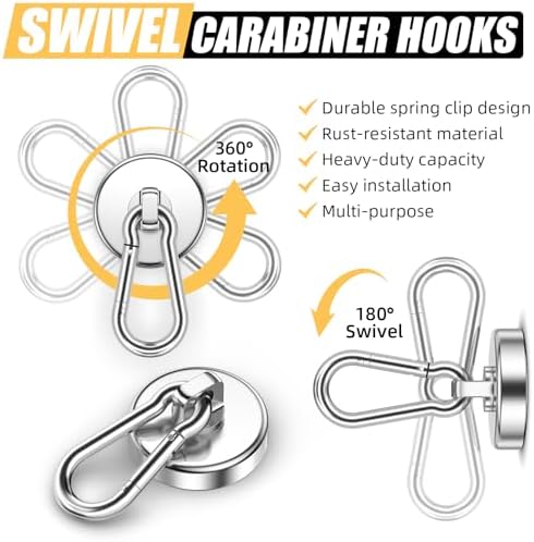 FINDMAG Heavy Duty Magnet Hooks 100 LBS, Strong Magnetic Hooks, 12 Pack - Image 4