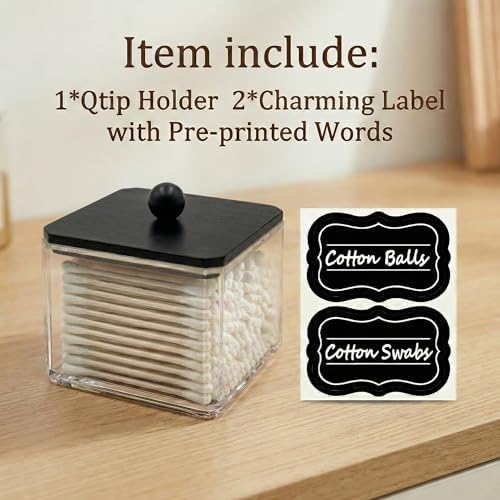 SheeChung 1 Pack Square Acrylic Qtip Holder - Image 2