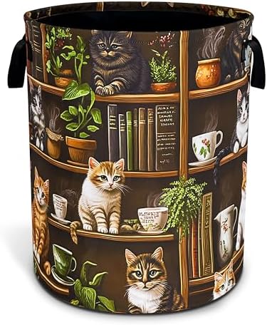 Cute Cat Laundry Basket Bookshelf Animal Oxford Cloth Laundry Hamper by Unknown