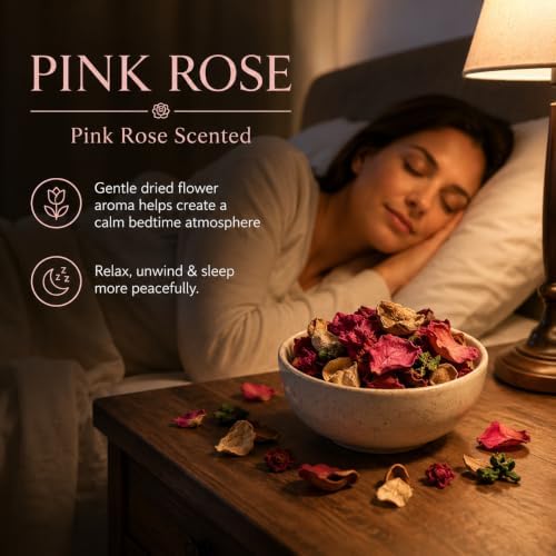 Potpourri Bowl Filler with 5 Clear Mesh Bags – Pink Rose Scented Dried Flowers - Image 4