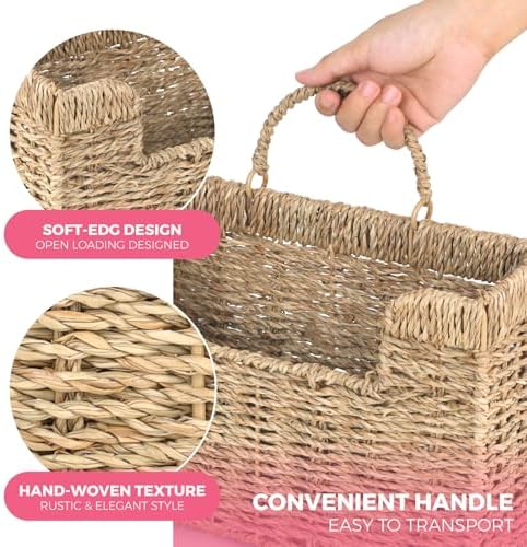 Handwoven Seagrass Wall Magazine Holder - Image 6