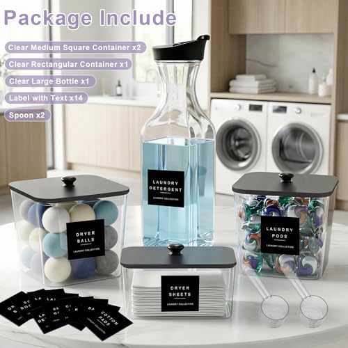POLRAI Laundry Pod Containers and Dryer Sheet Holder and Laundry Detergent - Image 2