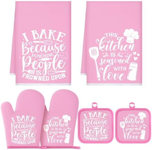 Sratte 6 Pcs Kitchen Decor Accessories Set, Light Pink by Sratte