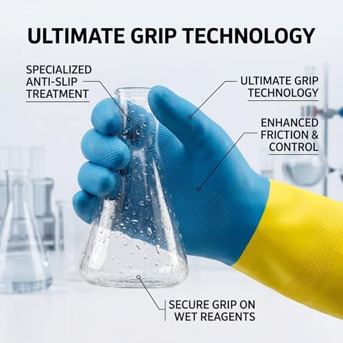 Neoprene Latex Blend Chemical Gloves, Heavy Duty Rubber Gloves, 20 Mil Thick - Image 5