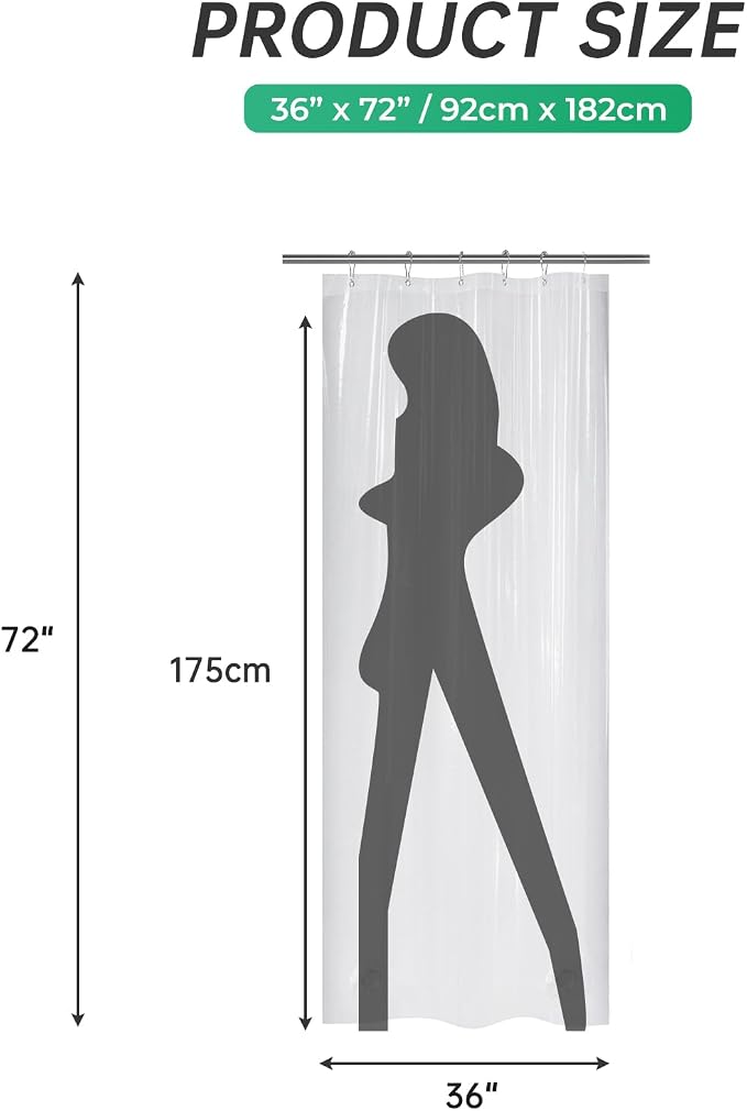 AmazerBath Stall Shower Curtain Liner 36x72, Walk in Shower Curtain Plastic - Image 6