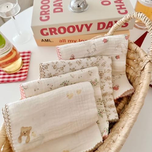 BuLuTu 4 Pack Floral Dishcloths - Image 3