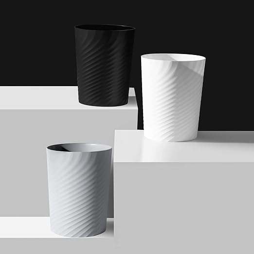 Plastic Small Bathroom Trash Can Wastebasket Garbage Can, 2 Pack | Sturdy-Easy - Image 3