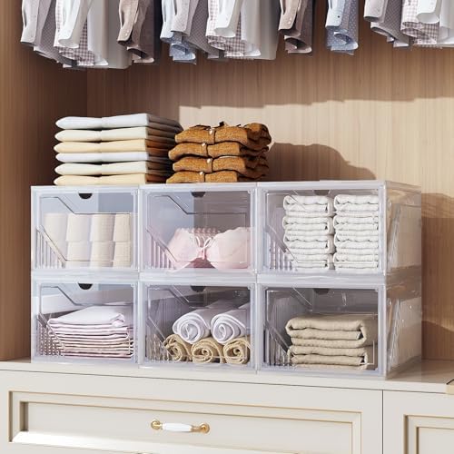 AWTATOS Shoe Storage Boxes, Fit up to US Size 15, 6 Pack - Image 3