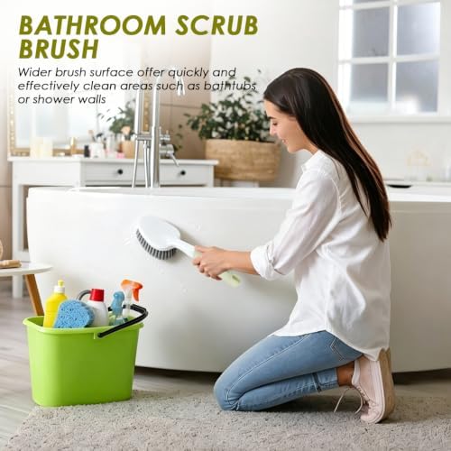 3 Pack Heavy Duty Scrub Brush for Cleaning & Grout Brush - Image 2
