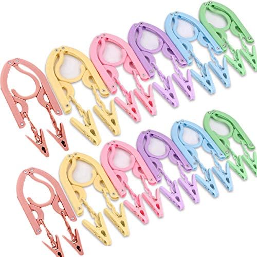 YOUOWO 12Pcs Travel Hangers Multicolor by YOUOWO