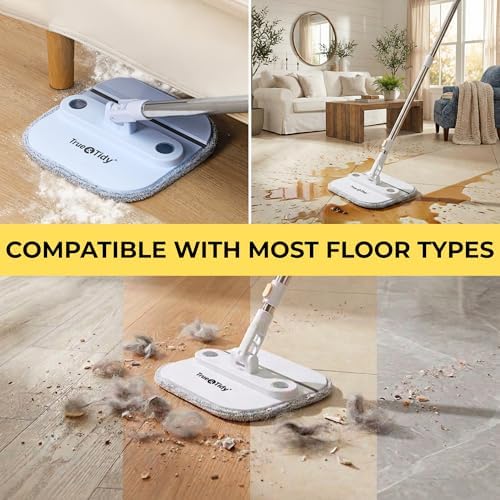 True & Tidy TrueClean Spin Mop 2.0 w/Detachable Bucket & Foldable Mop Head - Image 6