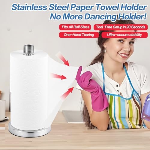 Stainless Steel Silver Paper Towel Holder Designed - Image 2