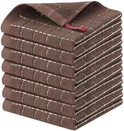 Homaxy 100% Cotton Terry Kitchen Dish Cloths, 7 Pack by Homaxy