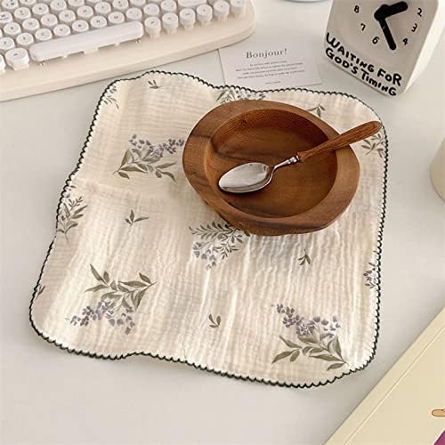 BuLuTu Floral Cleaning Cloths Kitchen Cotton Dish Towels 4 Pack - Image 7