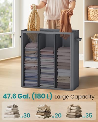 SONGMICS 160L Laundry Hamper, 4-Compartment Laundry Sorter - Image 3