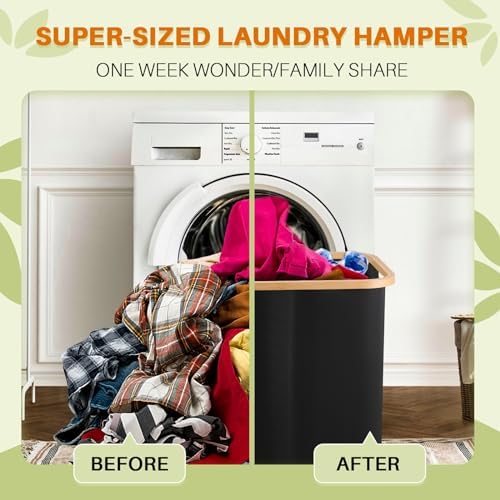 145L Laundry Hamper with Lid, 3 Section Laundry Basket with 3 Removable Bag - Image 4