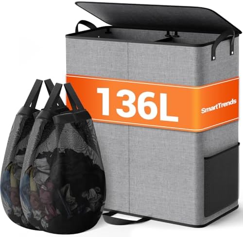 136L 2 Section Laundry Hamper by Unknown