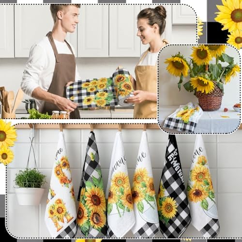 Mindsoft 36 Pcs Spring Sunflower Reusable Paper Towels Rolls Sunshine Washable - Image 5