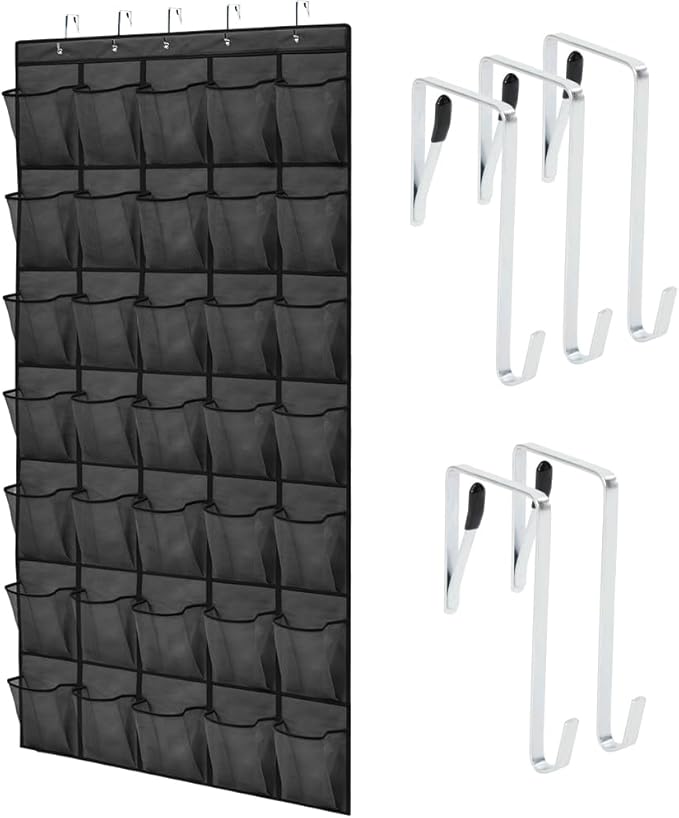 GORILLA GRIP Over the Door Shoe Organizer, 35 Large Pockets, Space Saving by Unknown