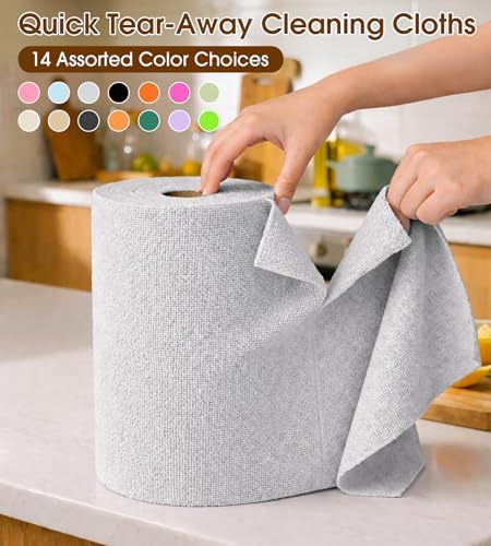 Microfiber Cleaning Cloth Roll, 100 Pack 12 x 12 Inch Tear Away Reusable Paper - Image 6