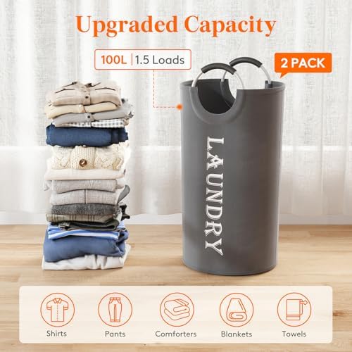 Lifewit 2 Pack 100L Laundry Basket - Image 4