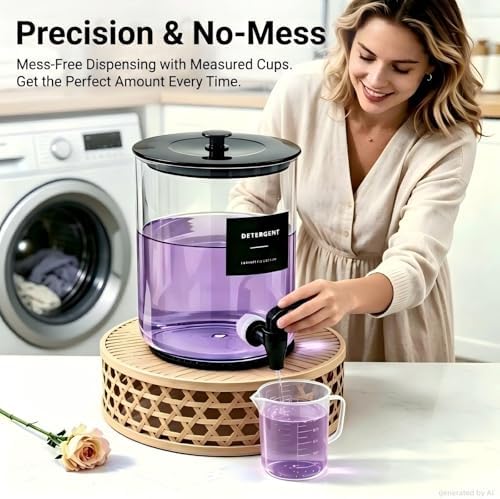Glass Laundry Detergent Dispenser, 1 Gallon Large Liquid Soap 1Pack - Image 3