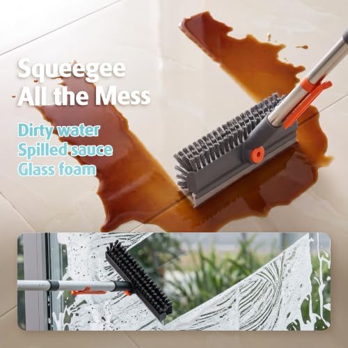 AIR U+ Floor Scrub Brush with Long Handle, 4 in 1 Floor Scrubber & Squeegee - Image 6