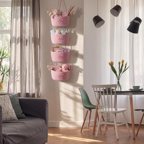 Vesici Pink over the Door Hanging Basket 4-tier - Image 5